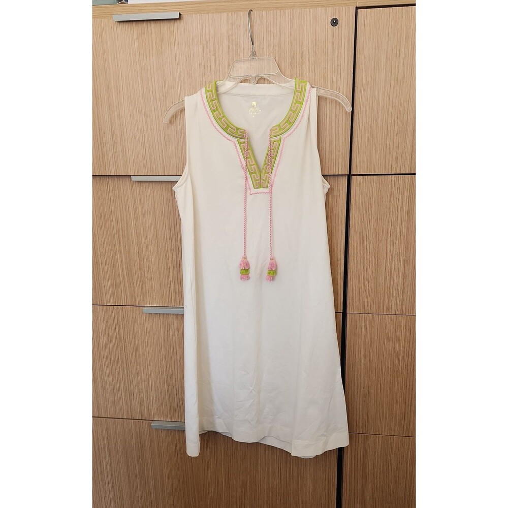 Spartina 449 "Lenora" Cream Sleeveless Dress w/ Tassels & Embroidery Size M